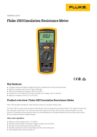 Thumbnail of document Data Sheet - 1503 Insulation Resistance Meter